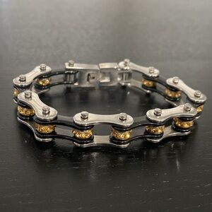 Bike Chain Bracelet with Stones